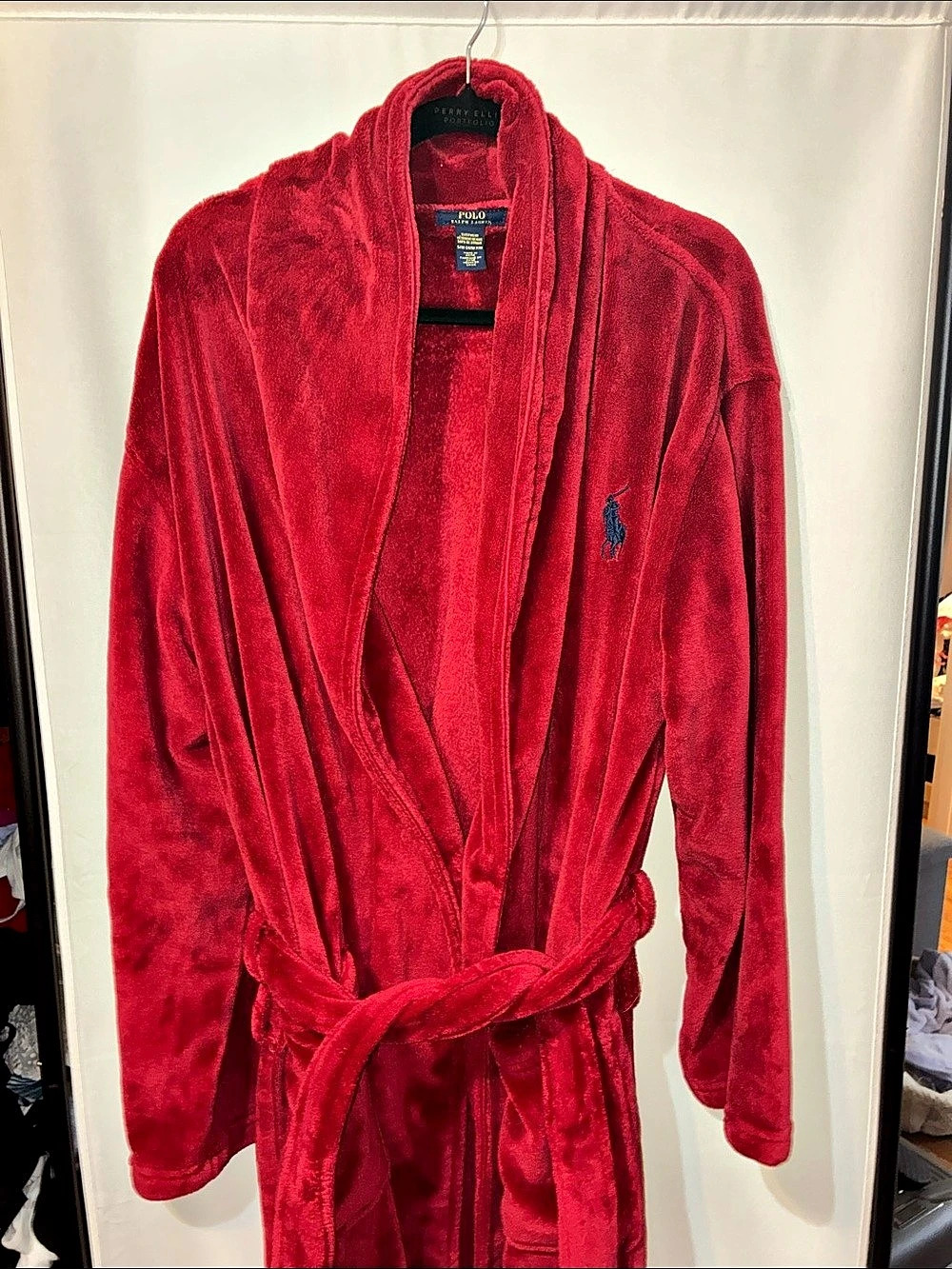 Polo Ralph Lauren Plush Fleece Shawl-Collar Robe Red Medium